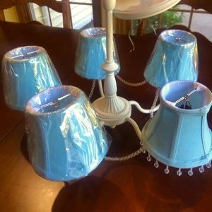 Shabby Chic Pottery Barn teen 5 arm chandelier